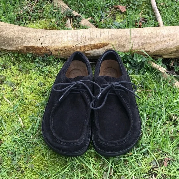 Birkenstock Black Leather Suede Pasadena Moccasin Size 8 - Picture 2 of 12